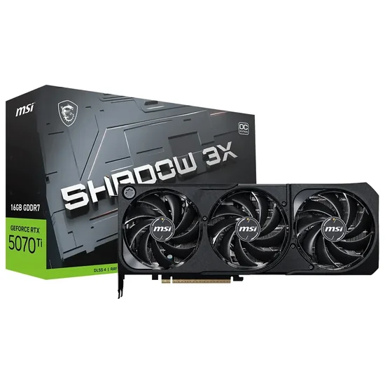 Foto do Produto Placa de Vídeo MSI GeForce RTX5070TI Shadow 3X OC 16GB GDDR7 PCI-Express