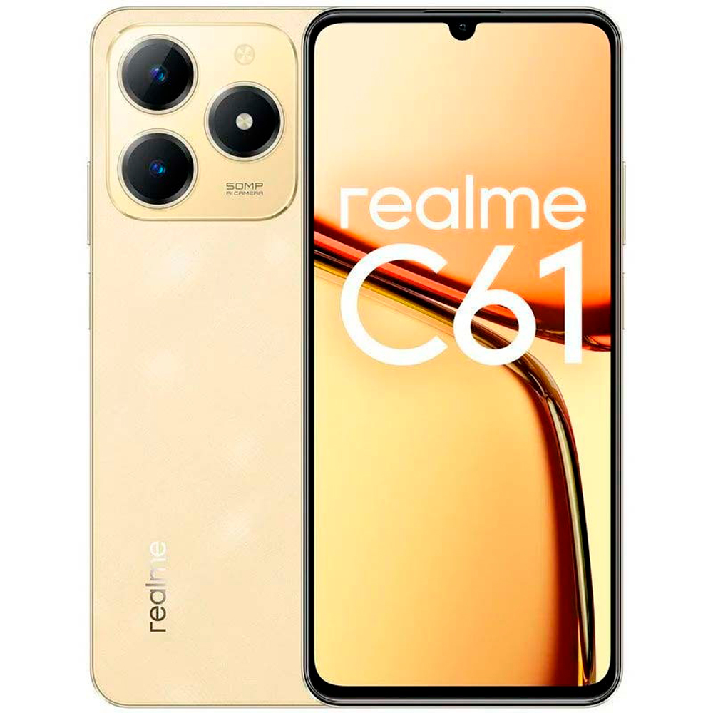 Foto do Produto Smartphone realme C61 RMX3930 (BR) Dual SIM 8GB+256GB 6.78? OS 14 - Sparkle Gold