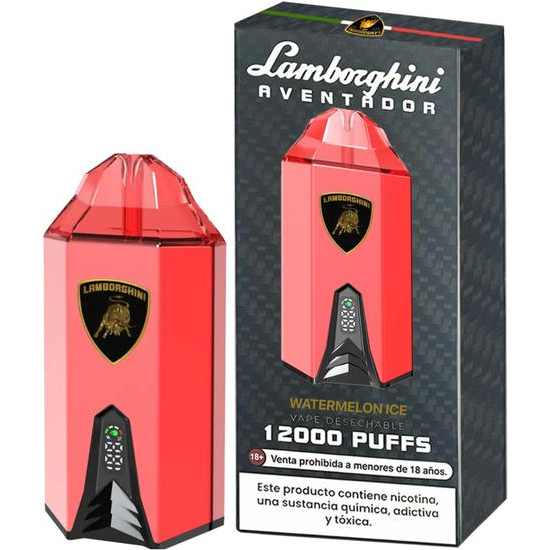Foto do Produto Vaper Descartável Lamborghini Aventador Watermelon Ice 12000 Puffs