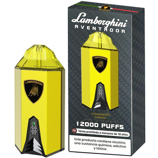 Foto do Produto Vaper Descartável Lamborghini Aventador Strawberry Banana 12000 Puffs