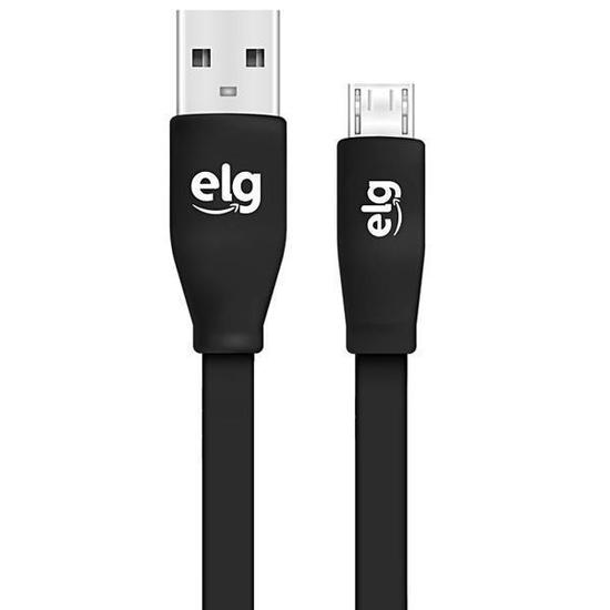 Foto do Produto Cabo Micro USB Elg EC510PT - 1.25 Metros / Injetado em PVC / 12W / 2.1A