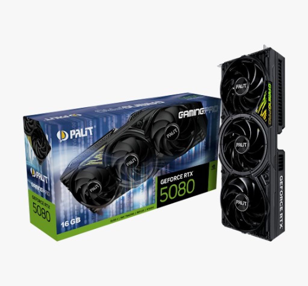 Foto do Produto Placa De Video 16GB EXP. GF-RTX5080 Palit Gamingpro OC NE75080S19T2-GB2031A