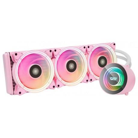 Foto do Produto Water Cooler CPU Aigo Darkflash Symphony TR360 Liquid, ARGB, Pink, 360MM, Intel 775/115X/1200/1366/1700/2011(V3), AMD AM2+/AM3+/AM4/AM5/FM2+