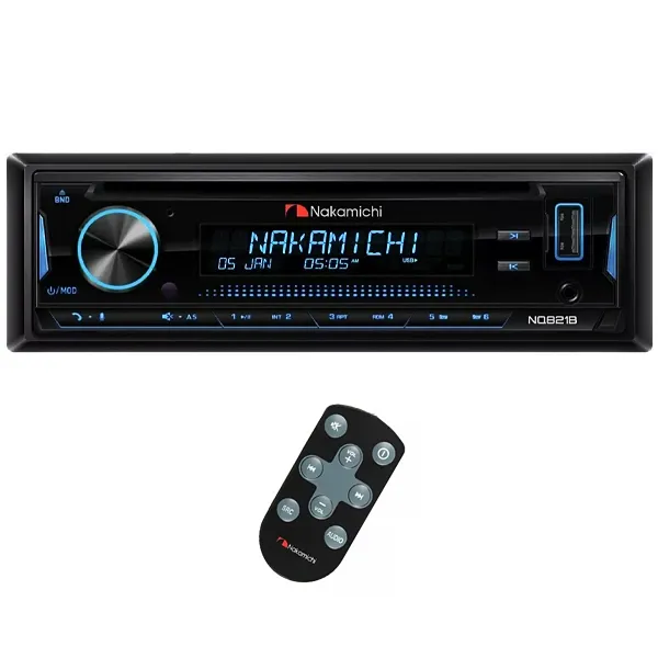 Foto do Produto Reprodutor de CD Automotivo Nakamichi NQ821B com Bluetooth/USB/Auxiliar - Preto