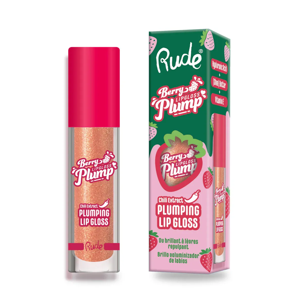 Foto do Produto RUDE LABIAL BERRY PLUMP LIP GLOSS FAIRY