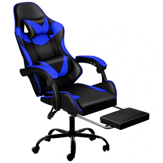 Foto do Produto CADEIRA GAMER XTREME LEVEL C/POSA PIES BLACK/BLUE LVS-047
