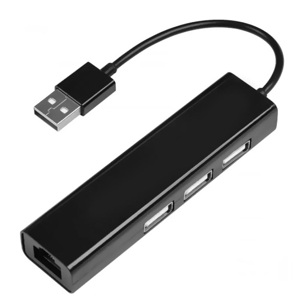 Foto do Produto Hub USB 2.0 Satellite A-HUB40 3 Portas / USB 2.0 / RJ-45 - Preto