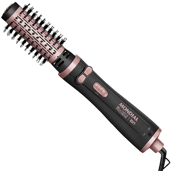 Foto do Produto Escova Elétrica Giratória Mondial Black Rose ERB-01 com 1.200 watts Bivolt - Preto/Rose Gold