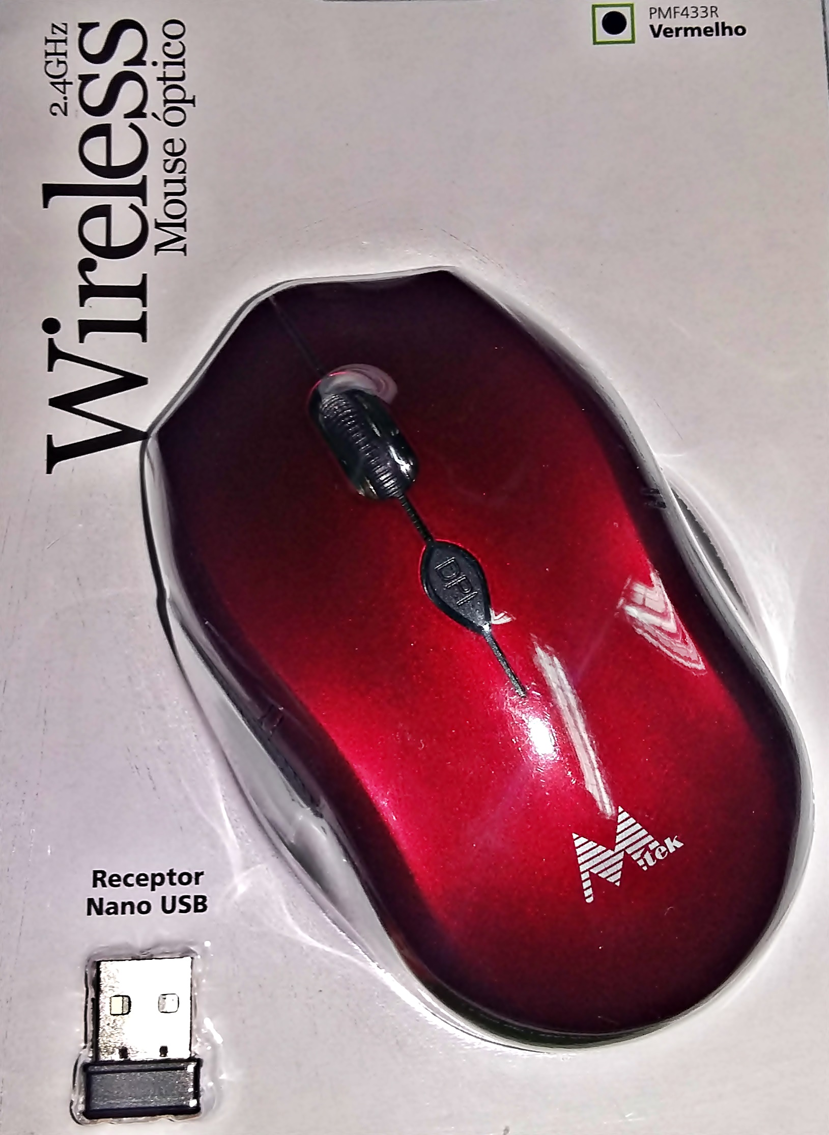 Foto do Produto MOUSE MTEK PMF-433R WIFI VERMELHO
