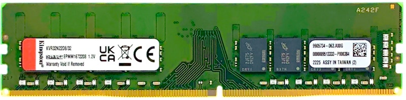 Foto do Produto Memória Kingston 32GB 3200MHz DDR4 CL22 KVR32N22D8/32