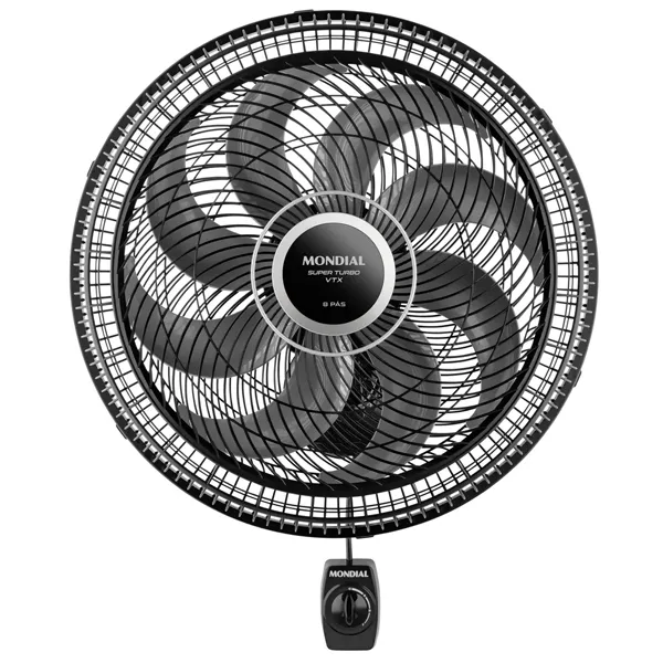 Foto do Produto Ventilador de Parede Mondial Super Turbo VTX-40P-8P 8 Pás 140 watts 220V ~ 60Hz - Preto