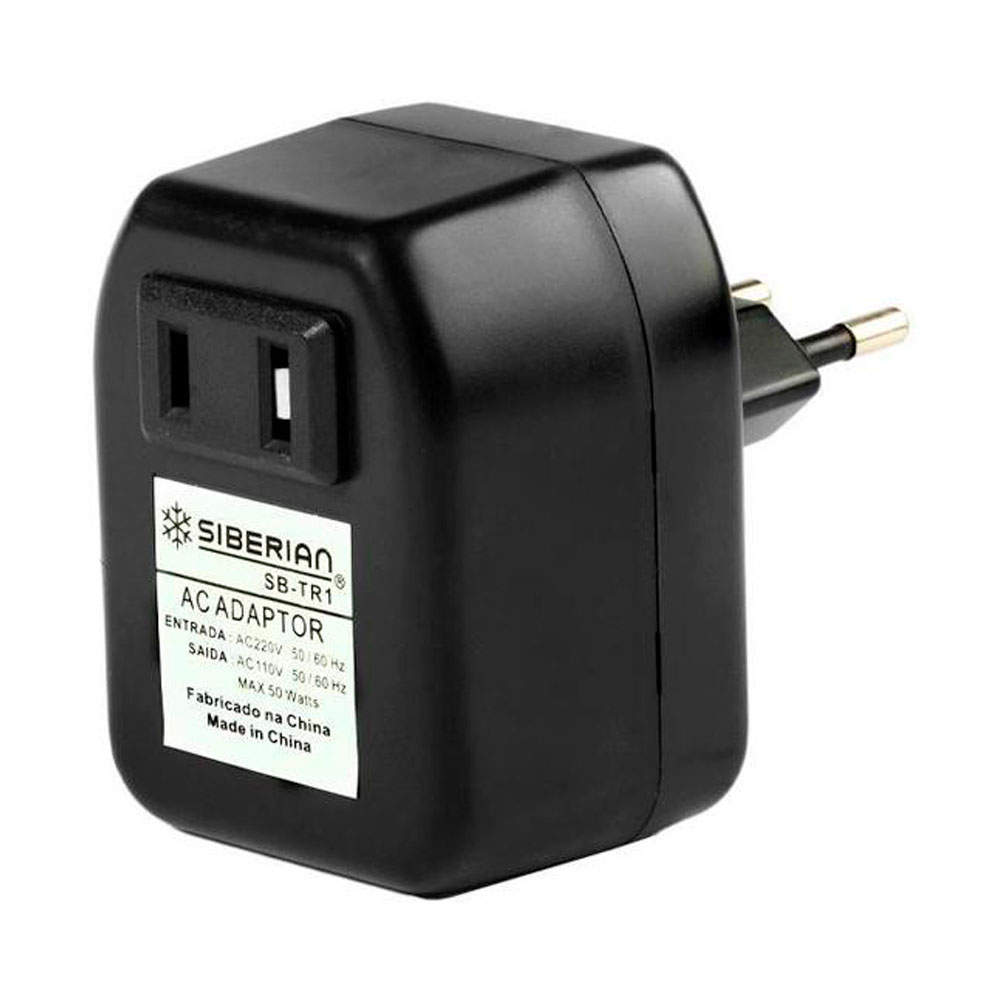 Foto do Produto Transformador Siberian SB-TR1 - 50W - Entrada 220V - Saída 110V - Preto