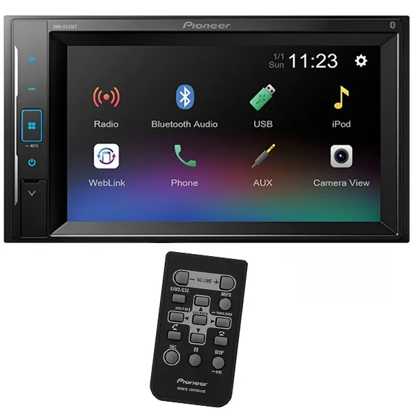 Foto do Produto Multimídia Receiver Pioneer DMH-A245BT de 6.2" com USB/Bluetooth/Rádio - Preto