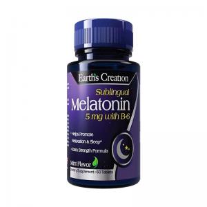 Foto do Produto Melatonina 5mg Earth's Creation 60 Tablets Sublingual B6