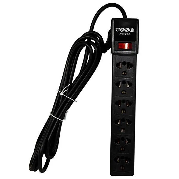 Foto do Produto Filtro de Linha com 6 Tomadas Satellite A-R053 3 Metros/Bivolt - Preto