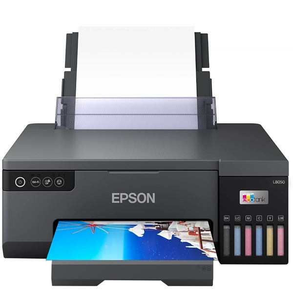 Foto do Produto Impressora Fotográfica Epson EcoTank L8050 com Wi-Fi Bivolt - Cinza/Preta