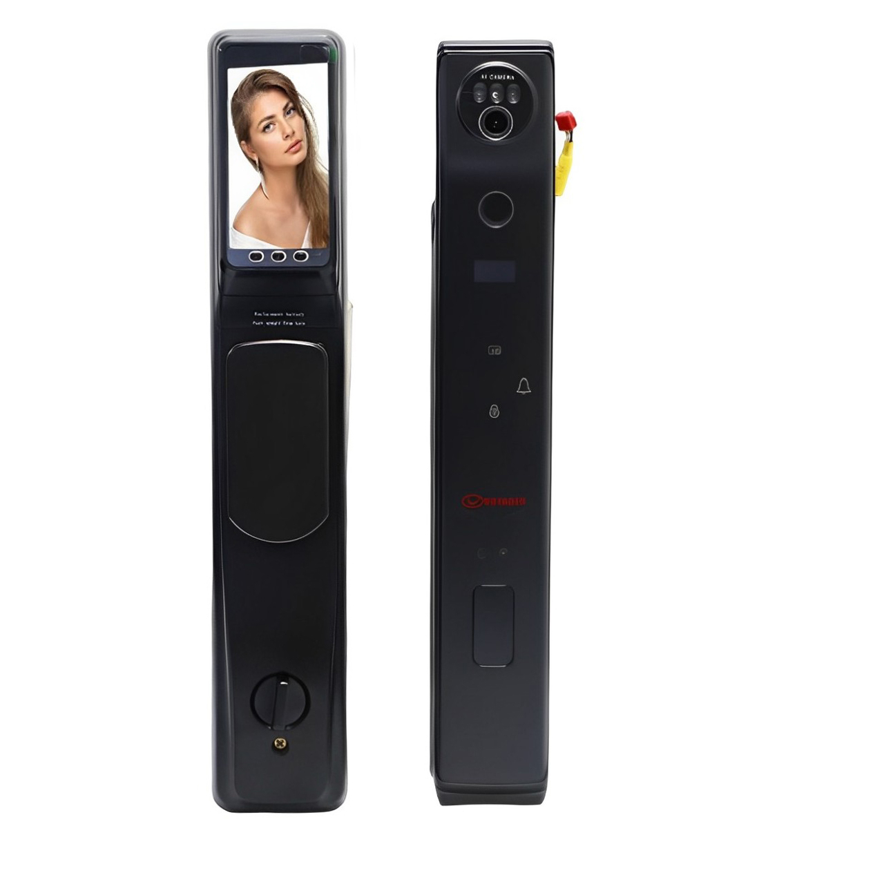 Foto do Produto Fechadura Elétrica Voyager VR-4000 - Reconhecimento Facial/Impressão Digital/Código Secreto - Preto