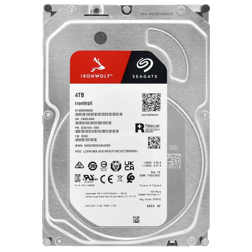 Foto do Produto HD Seagate 4TB Iron Wolf Nas 3.5" SATA 3 5400RPM - ST4000VN006 (GARANTIA BR)