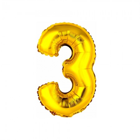 Foto do Produto Balao Numero 3 Dourado 16 Polegadas