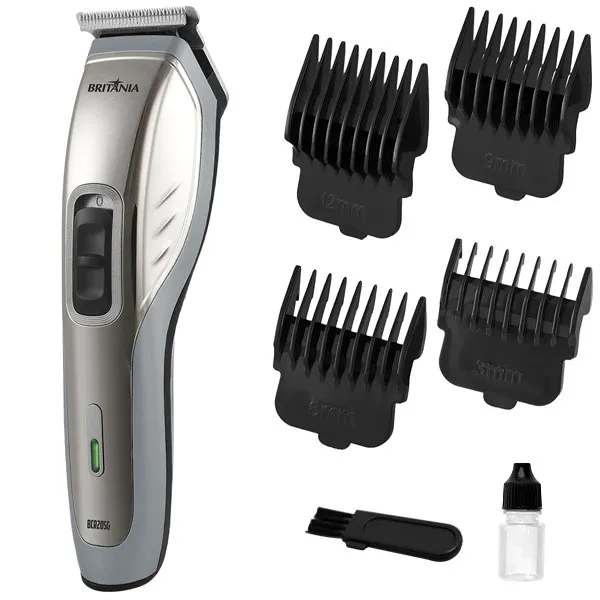 Foto do Produto Máquina de Cortar Cabelo Britânia BCR20SG 5 watts Bivolt - Preta/Cinza