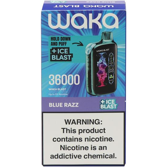 Foto do Produto Vaper Descartável Waka Blast Blue Razz 36000 Puffs