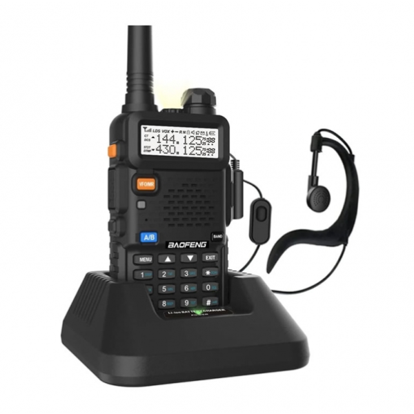Foto do Produto Radio Walkie Talkie Baofeng UV-5R Transceiver / Dual Band / VHF-UHF / 128 Canais / 8W - Preto