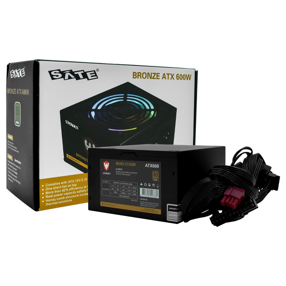 Foto do Produto Fonte de Alimentacao Satellite ATX600 600W ATX / Nao Modular / 80 Plus Bronze