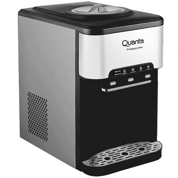 Foto do Produto Bebedouro Eletrico Quanta Triaqua Elite QTBMD20 de Mesa 3 Em 1 / Gelada e Quente / Dispensador de Gelo / 220V ~ 50Hz – Preto