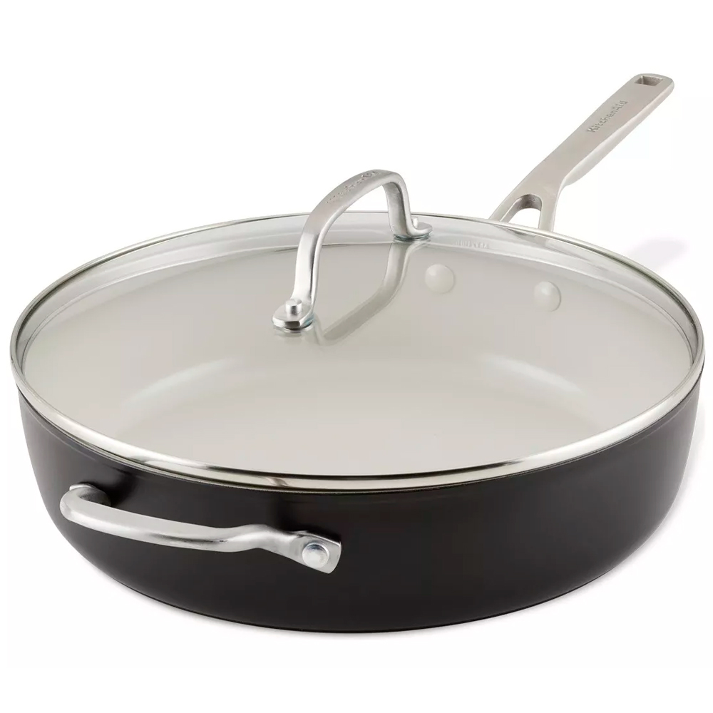 Foto do Produto Frigideira KitchenAid 84841 Antiaderente Cerâmica 5L Tampa de Vidro 31CM Preto