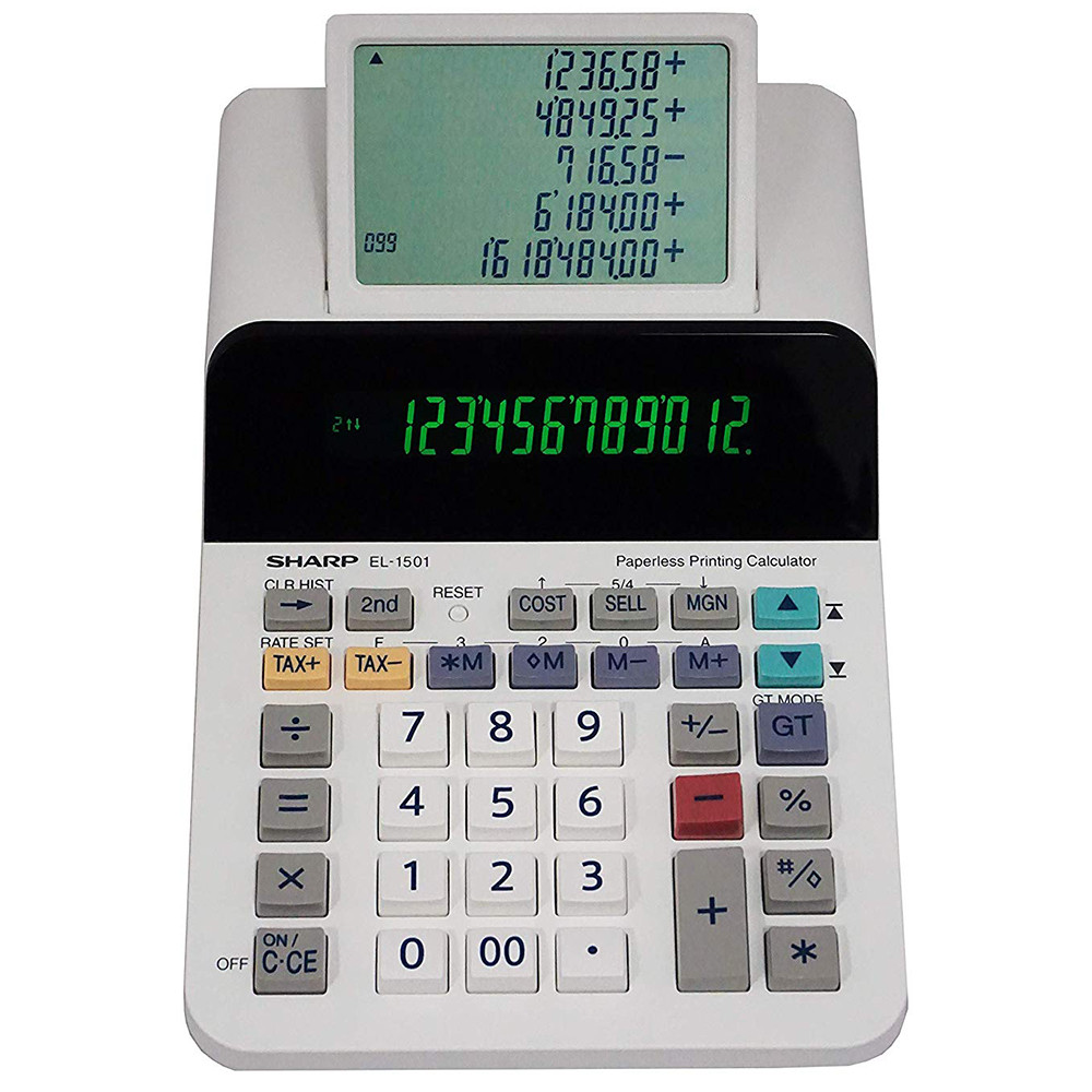 Foto do Produto Calculadora Sharp EL-1501 12 Dígitos Display De 5 Linhas - Branco