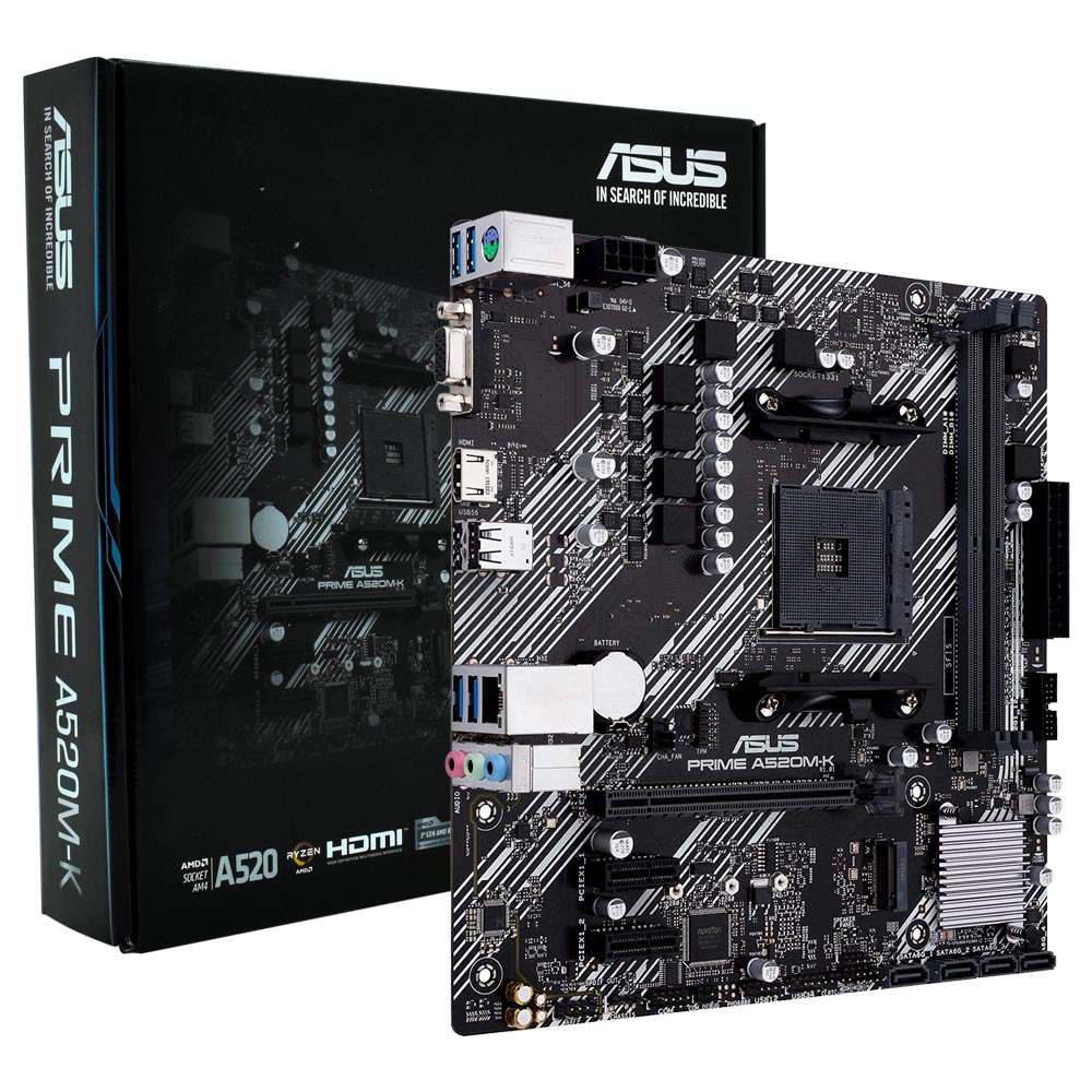 Foto do Produto Placa Mae ASUS Prime A520M-K Socket AM4 / VGA / DDR4