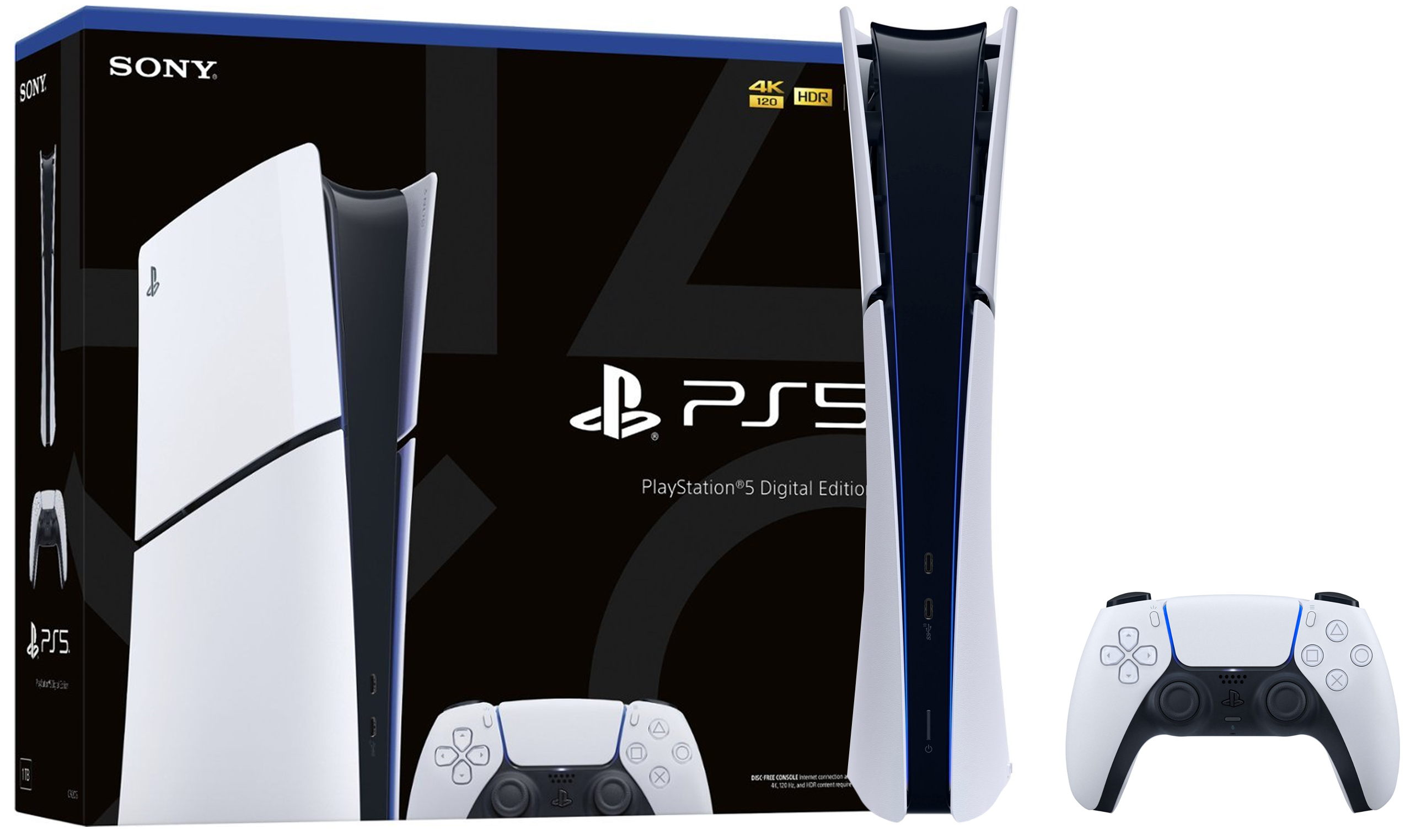 Foto do Produto Console Sony PlayStation 5 Slim CFI-2015 Digital 1TB SSD - Black/White