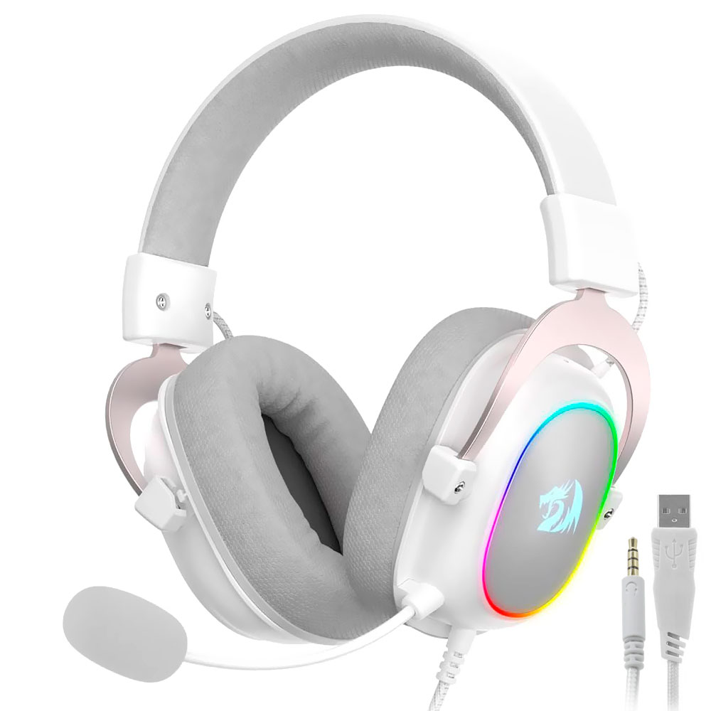 Foto do Produto Headset Gamer Redragon H510W-RGB Zeus X RGB / Com Fio - Branco