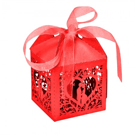 Foto do Produto Caixas de Lembrancinhas para Festa Novios com Coracao T11 Vermelho 25pcs