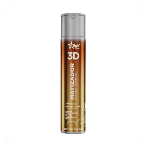 Foto do Produto MAGIC COLOR GLOSS MATIZADOR 3D MORENA ILUMINADA AMENDOA EFEITO MARROM DOURADO 300ML