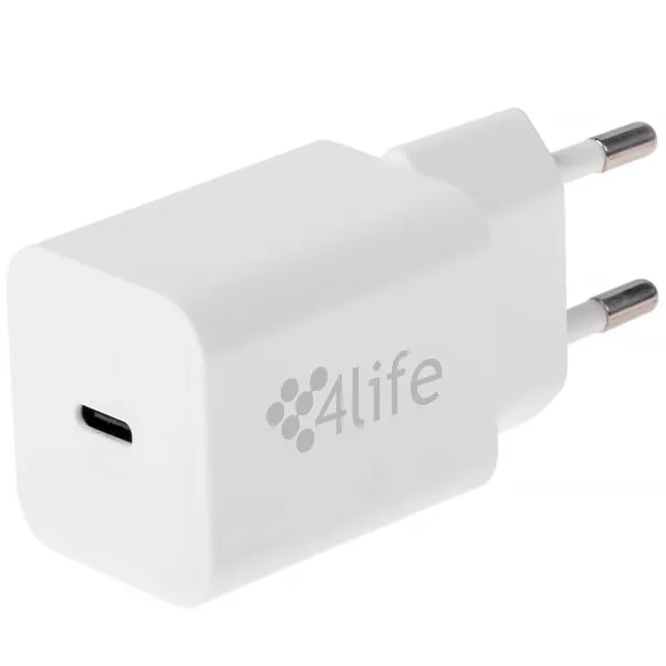Foto do Produto Adaptador de Tomada 4life GaNFast FL8230CGW USB-C de 30 watts - Branco