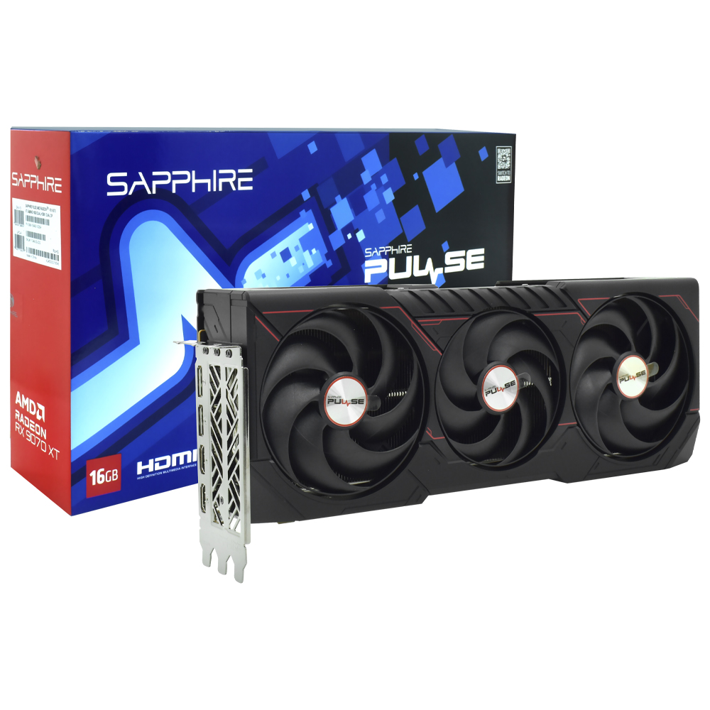 Foto do Produto Placa de Video Sapphire Gaming Pulse 16GB Radeon RX9070 XT GDDR6 - 11348-03-20G