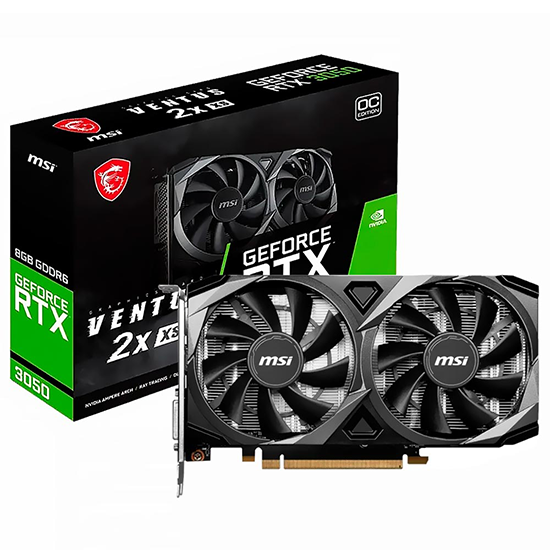 Foto do Produto Placa de Vídeo MSI GeForce RTX3050 Ventus 2X XS OC 8GB GDDR6 PCI-Express