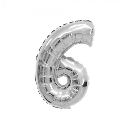 Foto do Produto Balao Numero 6 Prata 16 Polegadas