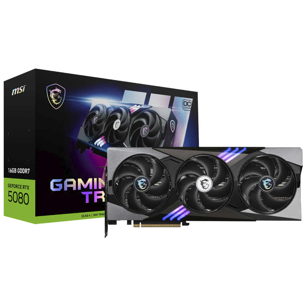 Foto do Produto Placa de Video MSI Gaming Trio OC 16GB GeForce RTX5080 GDDR7 - 912-V531-026