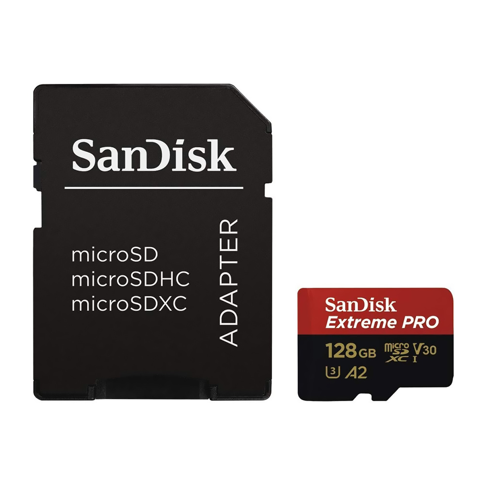 Foto do Produto Cartao de Memoria Micro SD SanDisk Extreme Pro U3 V30 128GB 4K - SDSQXCD-128G-GN6MA
