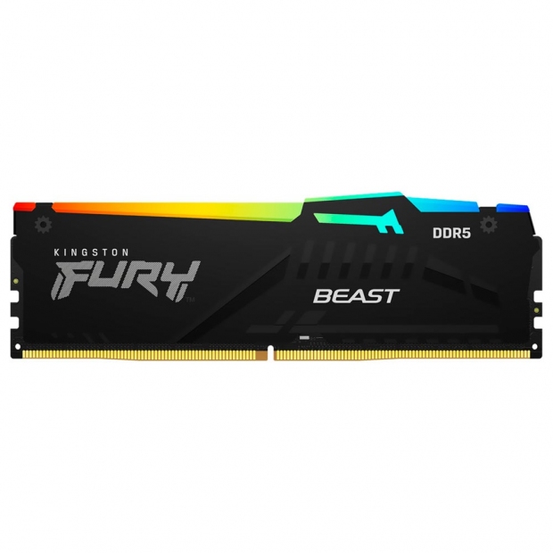 Foto do Produto Memória Kingston Fury Beast, RGB, 32GB, 6000MHz, DDR5, XMP/EXPO, c/Dissipador, Black, KF560C36BBEA-32