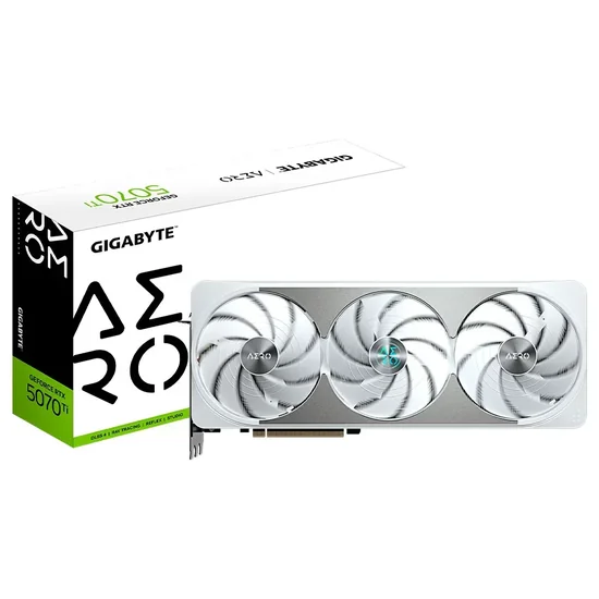 Foto do Produto Placa de Vídeo Gigabyte GeForce RTX5070TI Aero OC 16GB GDDR7 PCI-Express