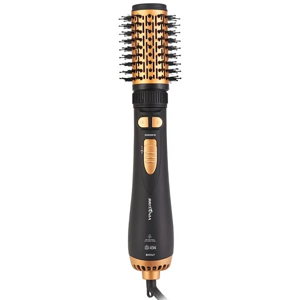Foto do Produto Escova Elétrica Giratória Britânia BER20PD com 1.300 watts Bivolt - Preto/Dourado