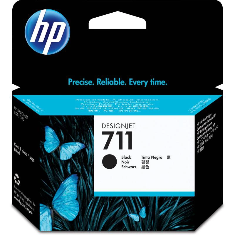 Foto do Produto TINTA HP 711 CZ129A NEGRO 38ML ( Impressora HP Designjet T120 / T520 )