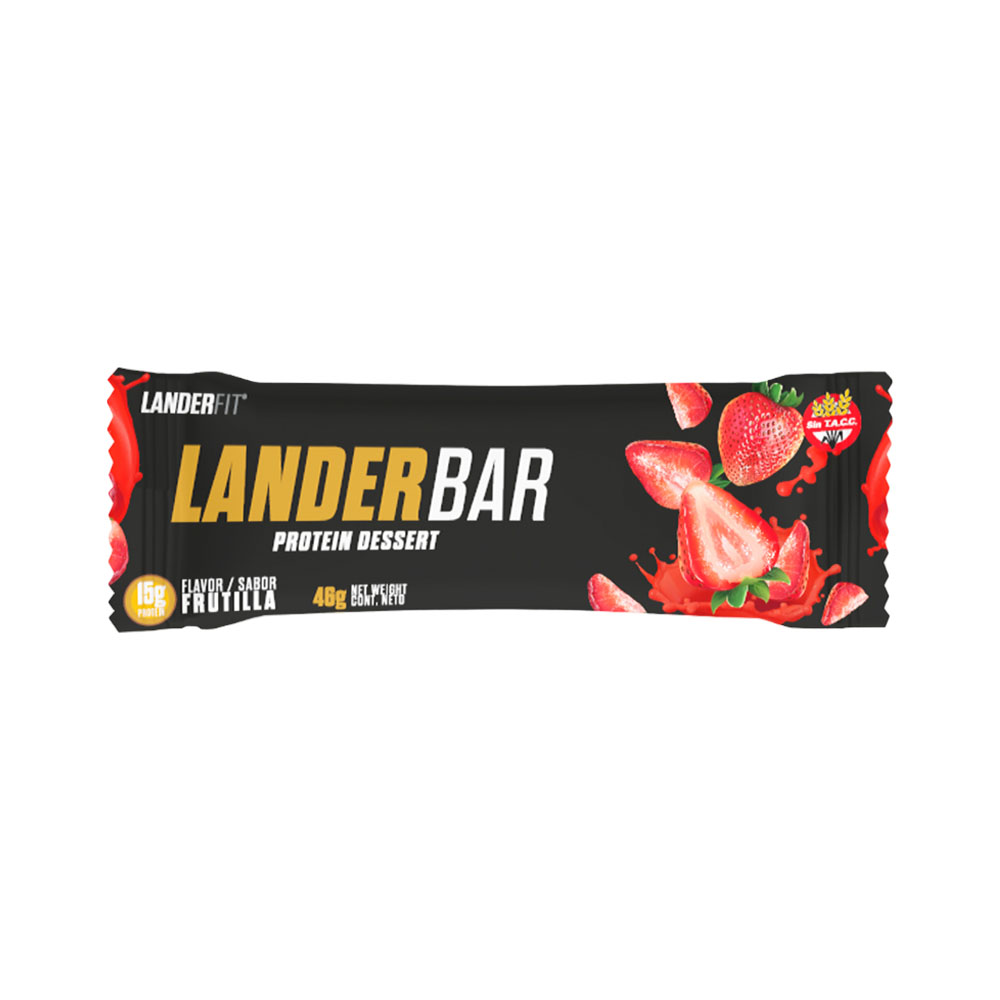 Foto do Produto BARRA DE PROTEÍNA LANDERFIT LANDERBAR PROTEIN DESSERT FRUTILLA 46GR