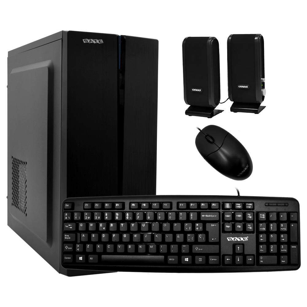 Foto do Produto Gabinete Kit Satellite K704 Fonte 200W / Speaker / Mouse / Teclado espanhol - Preto