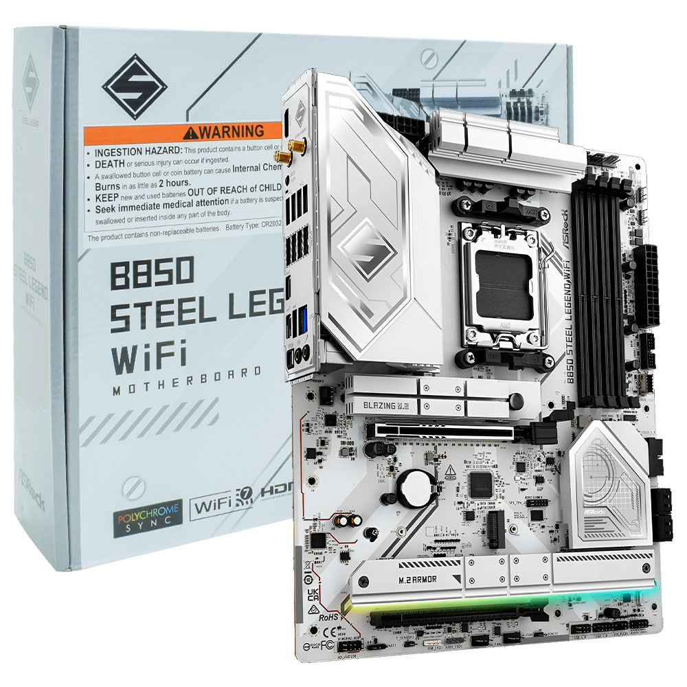 Foto do Produto Placa Mae ASRock B850 Steel Legend Wi-Fi Socket AM5 / DDR5