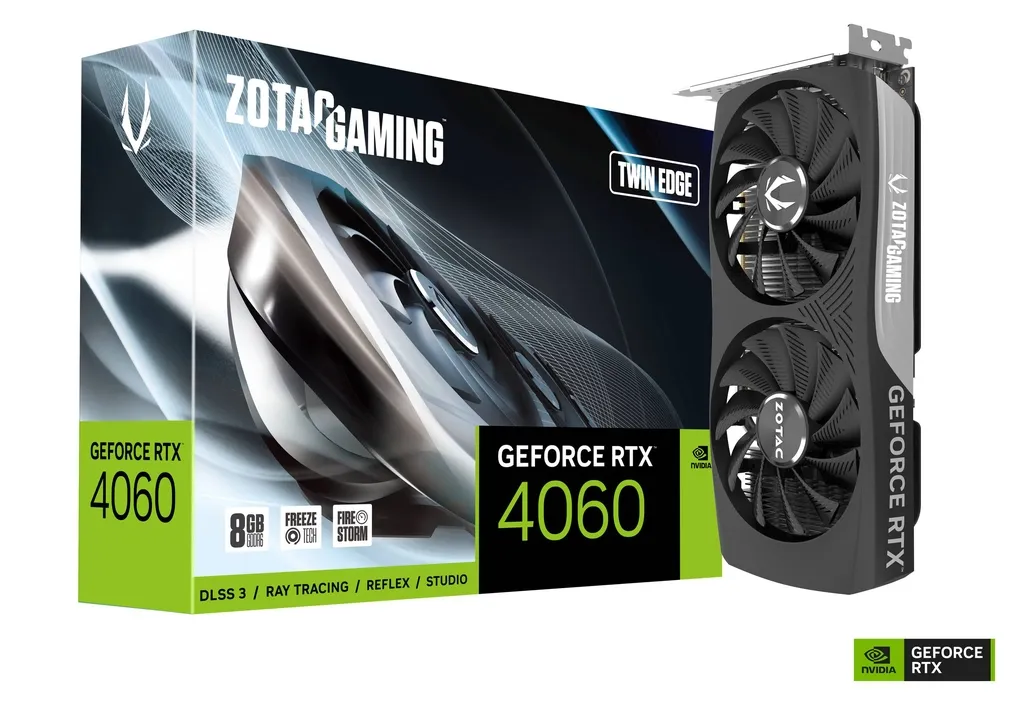 Foto do Produto ZOTAC PLACA DE VIDEO GEFORCE RTX4060 TWIN EDGE OC 8GB GDDR6 128BIT S/C