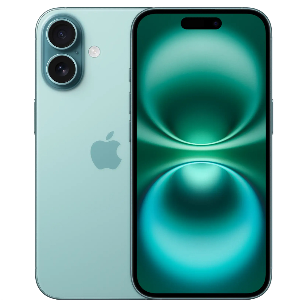 Foto do Produto Apple iPhone 16 128GB HN Tela Super Retina XDR 6.1 Cam Dupla 48+12MP/12MP iOS 18 - Teal (Garantía Ativada)